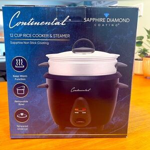 New Continental 12 Cup Rice Cooker & Steamer